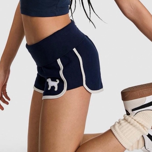 PINK Victoria's Secret Pants - PINK Victoria's Secret Navy High-Waist Retro Shorts